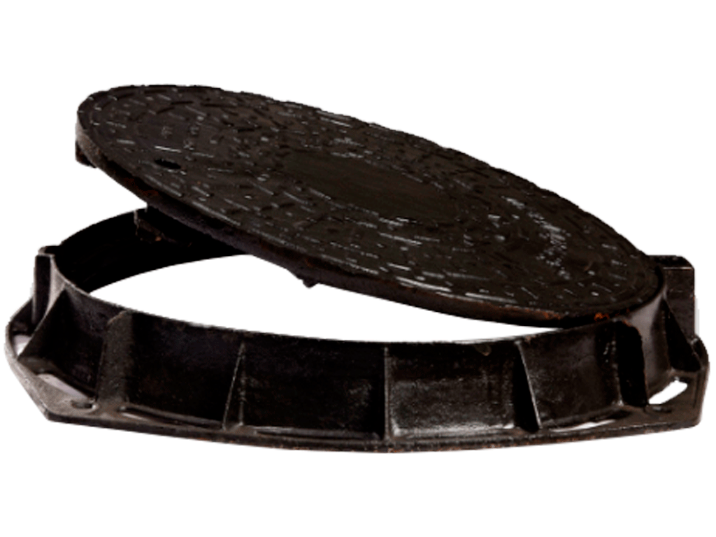 Люк чугунный канализационный с запорным устройством, класс нагрузки C250 (805х600х90 мм)